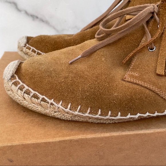 Saint Laurent Tan Suede Fringe Espadrille desert boot booties IT 39.5 US 9.5 - Picture 7 of 16